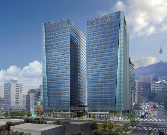 JT친애저축은행 본사가 이전한 파인에비뉴 빌딩 외관 이미지(JT저축은행 제공)